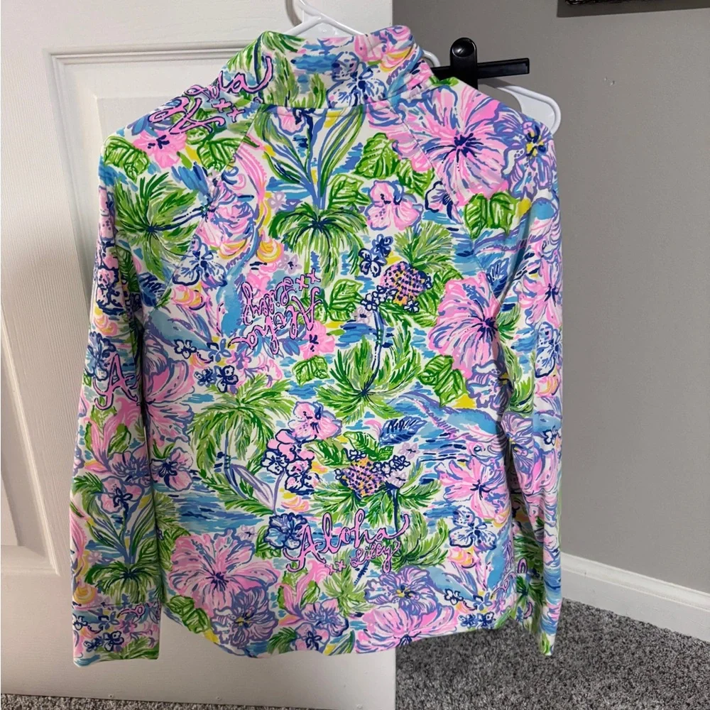 Lilly Pulitzer Aloha Floral Half Zip size S - Picture 4 of 4
